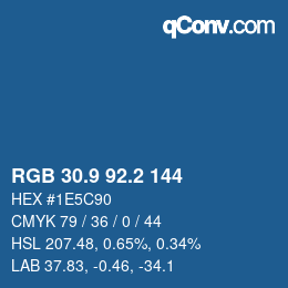 Farbcode: RGB 30.9 92.2 144 | qconv.com