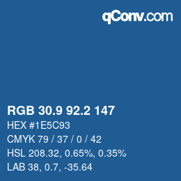 Color code: RGB 30.9 92.2 147 | qconv.com