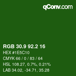 カラーコード: RGB 30.9 92.2 16 | qconv.com