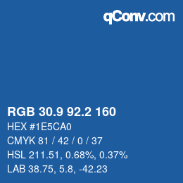 Color code: RGB 30.9 92.2 160 | qconv.com