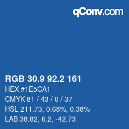Color code: RGB 30.9 92.2 161 | qconv.com