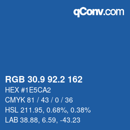 Color code: RGB 30.9 92.2 162 | qconv.com