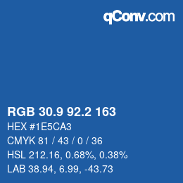 Code couleur: RGB 30.9 92.2 163 | qconv.com
