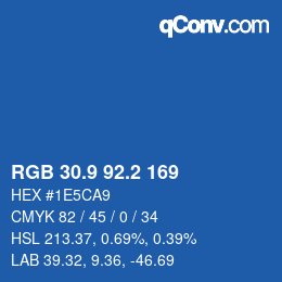 Color code: RGB 30.9 92.2 169 | qconv.com