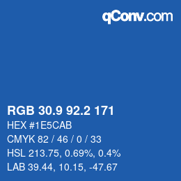 Color code: RGB 30.9 92.2 171 | qconv.com