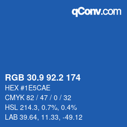 Color code: RGB 30.9 92.2 174 | qconv.com