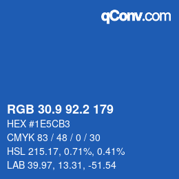 Color code: RGB 30.9 92.2 179 | qconv.com