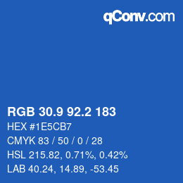 Color code: RGB 30.9 92.2 183 | qconv.com