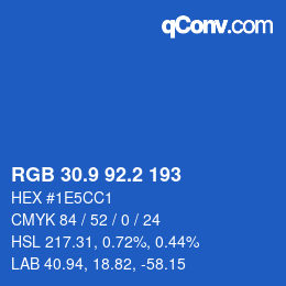 Color code: RGB 30.9 92.2 193 | qconv.com