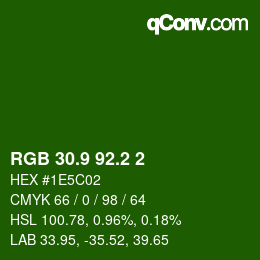 カラーコード: RGB 30.9 92.2 2 | qconv.com