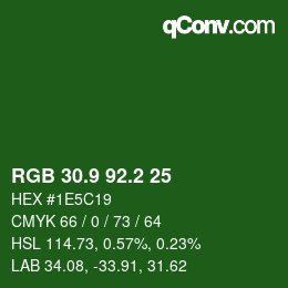 カラーコード: RGB 30.9 92.2 25 | qconv.com