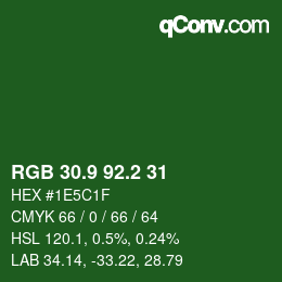カラーコード: RGB 30.9 92.2 31 | qconv.com