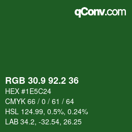 カラーコード: RGB 30.9 92.2 36 | qconv.com
