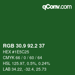 カラーコード: RGB 30.9 92.2 37 | qconv.com