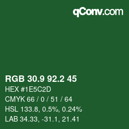 カラーコード: RGB 30.9 92.2 45 | qconv.com