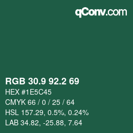 Color code: RGB 30.9 92.2 69 | qconv.com