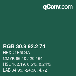 Color code: RGB 30.9 92.2 74 | qconv.com