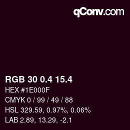 カラーコード: RGB 30 0.4 15.4 | qconv.com