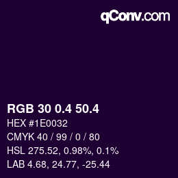 カラーコード: RGB 30 0.4 50.4 | qconv.com