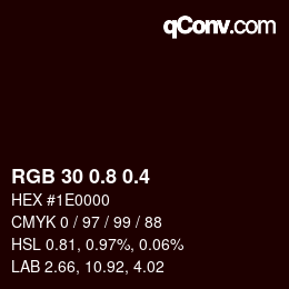 カラーコード: RGB 30 0.8 0.4 | qconv.com