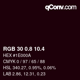 カラーコード: RGB 30 0.8 10.4 | qconv.com