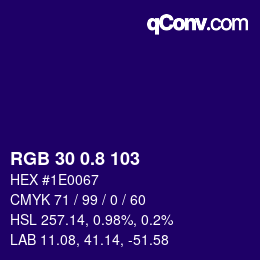 カラーコード: RGB 30 0.8 103 | qconv.com