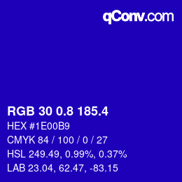 カラーコード: RGB 30 0.8 185.4 | qconv.com