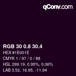 カラーコード: RGB 30 0.8 30.4 | qconv.com