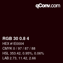 カラーコード: RGB 30 0.8 4 | qconv.com