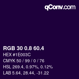 カラーコード: RGB 30 0.8 60.4 | qconv.com