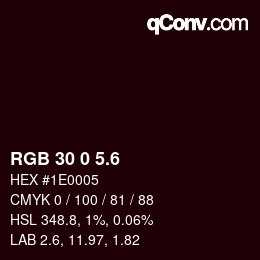 カラーコード: RGB 30 0 5.6 | qconv.com