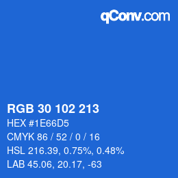 Color code: RGB 30 102 213 | qconv.com