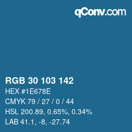 Color code: RGB 30 103 142 | qconv.com