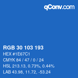 Color code: RGB 30 103 193 | qconv.com