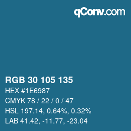 Color code: RGB 30 105 135 | qconv.com