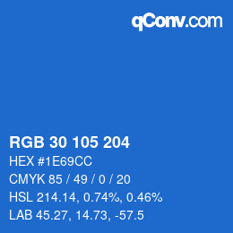 Color code: RGB 30 105 204 | qconv.com
