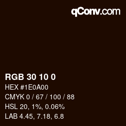 カラーコード: RGB 30 10 0 | qconv.com