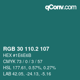 カラーコード: RGB 30 110.2 107 | qconv.com