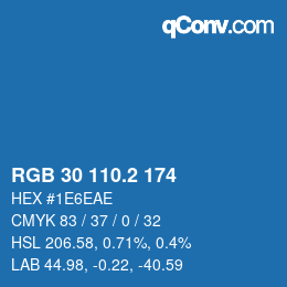 カラーコード: RGB 30 110.2 174 | qconv.com