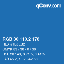 カラーコード: RGB 30 110.2 178 | qconv.com
