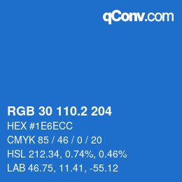 カラーコード: RGB 30 110.2 204 | qconv.com
