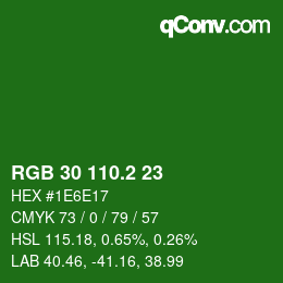 カラーコード: RGB 30 110.2 23 | qconv.com