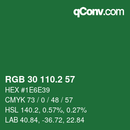 カラーコード: RGB 30 110.2 57 | qconv.com
