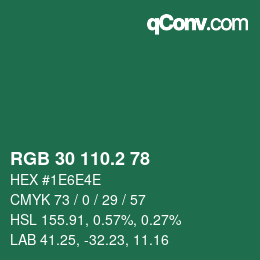 カラーコード: RGB 30 110.2 78 | qconv.com