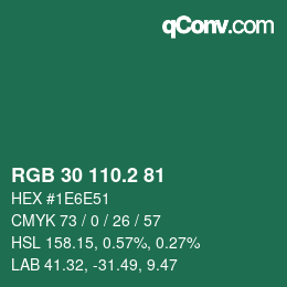 カラーコード: RGB 30 110.2 81 | qconv.com