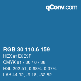 カラーコード: RGB 30 110.6 159 | qconv.com