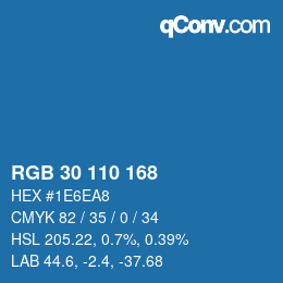 Color code: RGB 30 110 168 | qconv.com