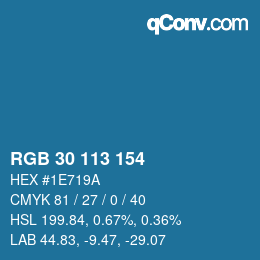 Color code: RGB 30 113 154 | qconv.com