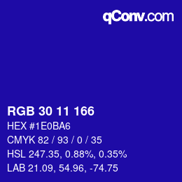 Color code: RGB 30 11 166 | qconv.com