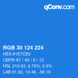 Color code: RGB 30 124 224 | qconv.com